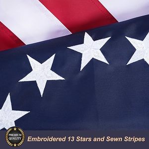 Флаг Бетси Росса премиум-класса 3x5 футов, с вышитыми 13 звездами, к 250-летию, сверхпрочный уличный колониальный баннер - Product Image 2