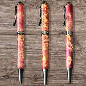 Stylo à bille en bois stabilisé fait main de qualité supérieure, largeur d'écriture de 0,7 mm, cadeau d'affaires de luxe, mariage, aquamarine - Product Image 4