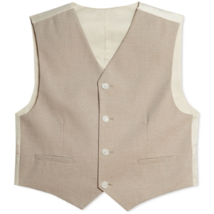 Gilet da Completo Calvin Klein Elasticizzato a Righe Sottili per Ragazzi Grandi, Marrone, Taglia 8, con Decorazione a Bottoni - Product Image 1