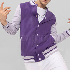 New Design Men's Solid Color Letterman Jacket Warm Winter Streetwear with Stand Collar for Winter Season - Product Image 4