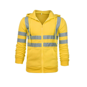 Men's <b>Hi</b> <b>Viz</b> High Visibility <b>Hoodie</b> Jacket Safety Work Reflective Sweatshirt Men With Custom Logo Printed - Product Image 1