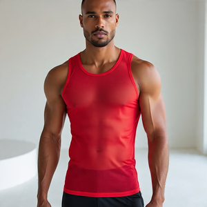 Débardeur en résille OEM Hauts Gilet sans manches pour hommes Gilet d'entraînement en maille Gilet de musculation en résille pour hommes - Product Image 4