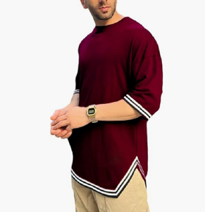 Camiseta lisa de gran tamaño con diseño de hombros caídos, camisetas personalizadas de alta calidad para hombre - Product Image 3