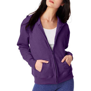 Zip up femmes coton sweats à capuche unis 260 grammes français Terry Streetwear fille à capuche en gros vêtements d'hiver coton mode sweats à capuche - Product Image 2