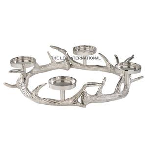 Porte-bougie en forme de bois de cerf, en aluminium plaqué argent, style nordique contemporain, luxe, caractéristique durable - Product Image 3