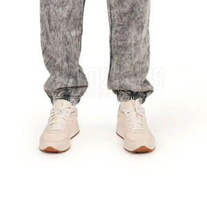 2025 Mid <b>Weight</b> Acid Wash Custom Design Mid Waist Elastic Waist Casual Trousers 100% Cotton Canvas Breathable Straight Pattern - Product Image 5