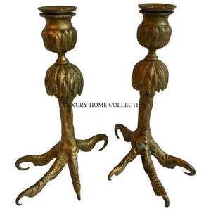 Juego de 2 candelabros metálicos pulidos con espejo brillante de diseño martillado, candelabros iluminadores de calidad Superior a la venta - Product Image 5