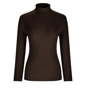 Suéter de Punto de Cuello Alto para Mujer, de Alta Calidad, Nuevo, Moderno, Sólido, Suave, Transpirable y Elástico, para Invierno, de Algodón y Poliéster - Product Image 6