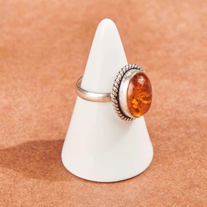 Natural Baltic Amber <b>925</b> Sterling <b>Silver</b> <b>Ring</b> Handmade Oval Cut Gemstone Jewelry Perfect Anniversary Gift - Product Image 3
