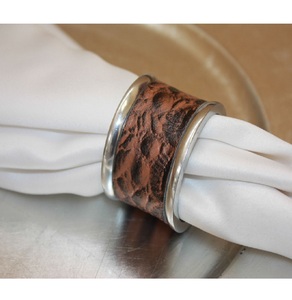Élégant rond en forme de boucle anneaux de serviette en cuir pour les mariages et occasions spéciales pour les vacances de noël décor de table de mariage - Product Image 6