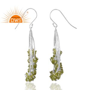 Nouvelle tendance Design 925 argent Sterling péridot pierres précieuses balancent boucle d'oreille conception personnalisée bijoux pour femmes cadeau pour elle - Product Image 4