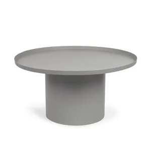 Vente en gros de table basse de salon avec revêtement blanc solide table console centrale de grande taille de forme ronde de la meilleure qualité - Product Image 3