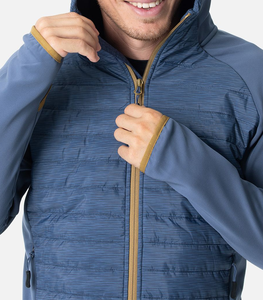Breathable Lightweight Hybrid Softshell Windbreaker <b>Jacket</b> For Men With Insulated Quilted Front For Travelwear <b>Jacket</b> - Product Image 6