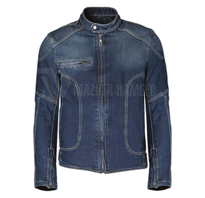 Veste en jean vierge pour hommes en gros Veste en jean à manches longues à fermeture éclair simple pour hommes - Product Image 1