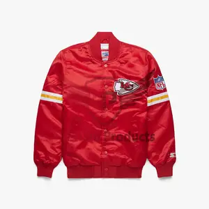 Premium Starter Chiefs saten ceket-nihai Fan modası için şık dış giyim-gerçek fanlar için olmalı