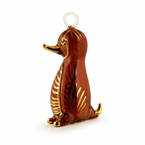Ornement animalier égyptien artisanal moderne en verre, finition brillante or 24 carats, décoration de Noël suspendue, objet de collection - Product Image 6