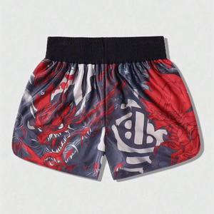 กางเกงขาสั้นมวยไทยแนวสตรีทสำหรับผู้ชายกางเกงขาสั้นผ้าซาตินสำหรับฝึกซ้อมมวยปล้ำออกแบบด้วยการระเหิดเป็นมิตรกับสิ่งแวดล้อม - Product Image 1