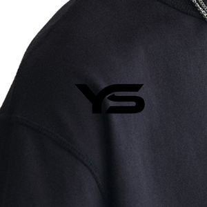 เสื้อยืดผ้าฝ้ายน้ำหนักเบาสำหรับผู้ชายเสื้อผ้าแนวสตรีทวินเทจสีดำขนาดพลัสไซส์220ย้อมสีธรรมดา - Product Image 6