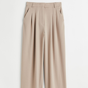 Pantalones de trabajo informales OEM, nuevos pantalones largos, decoración de encaje, estilo frontal plano, sueltos, de algodón liso, cómodos, con cintura elástica - Product Image 1