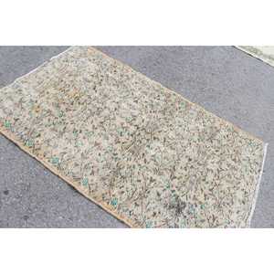 3.8x6.4 ft Turkish Traditional Vintage Patchwork Rug Eco Friendly <b>Brown</b> <b>Wool</b> Area Rug with Latex Backing - Product Image 4