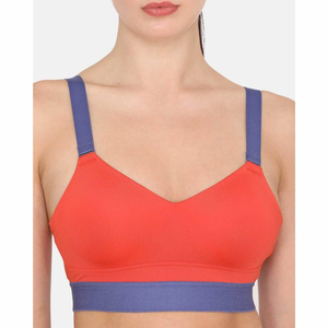 Soutien-gorge de sport respirant pour femmes avec fermeture à glissière Vêtements d'entraînement de fitness solides Logo personnalisé de haute qualité à bas prix Style simple - Product Image 4