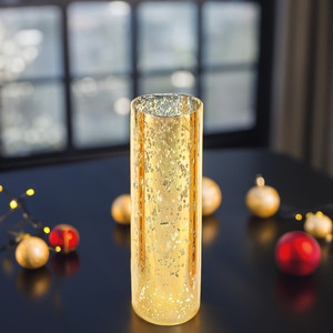 HST0310GS - Gold Speckled Glass Hurricane Candle Shade Chimney <b>Tube</b> [No Bottom] - 3 x 10 - Product Image 2