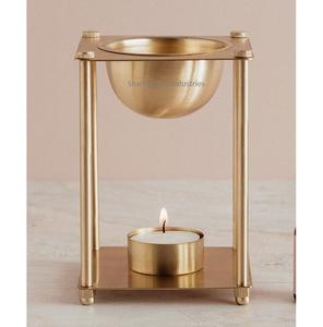 Nouveau brûleur d'huile d'encens en laiton décoratif T Light Aroma Warmer pour Home Fragrance Diffusion Golden Essential Oil Burner - Product Image 4