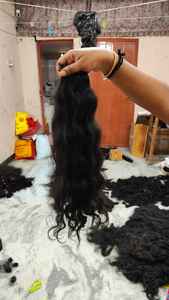 100% brut indien vierge naturel droit luxe de qualité supérieure faisceaux de cheveux humains en vrac non transformés en gros Double trame Extensions - Product Image 5