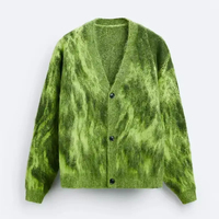 Pull Homme en Jacquard Mohair Tricoté Personnalisé, Logo OEM & ODM, Pull Tricoté Sur Mesure pour Homme