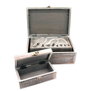 Set of 3 <b>Jewelry</b> Boxes Square Shape Bijus Trinket <b>Box</b> Best Quality Different Sizes Wooden for Gemstones and Stones Placement - Product Image 2