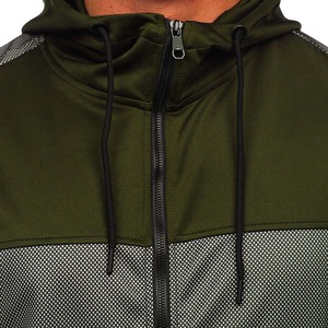 Sudadera con capucha con cremallera completa de forro polar color gris verde talla hombre nueva deportiva estilo personalizado - Product Image 6