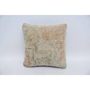 Almohada de retales Kantha de lana Beige de lujo de 12x12 pulgadas, almohada tejida, Vintage, esponjosa, portátil para ropa de cama, suelo para Navidad - Product Image 1