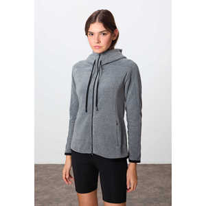 Sudadera con Capucha TommyLife para Mujer, Corte Estándar, con Cierre, Forro Polar, Color Gris Melange, Prenda Exterior de Poliéster para Uso Casual - Product Image 2