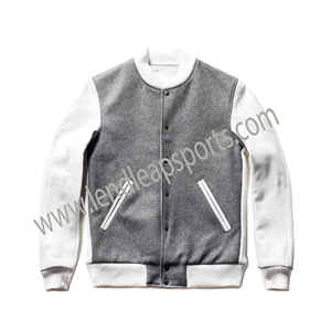 Vente en gros Vestes manches en cuir brodées Veste Letterman Varisty en laine Vestes d'hiver pour hommes pas cher - Product Image 4