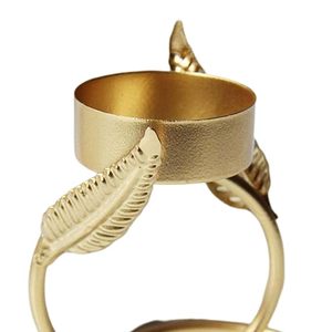 Bougeoir à thé de qualité supérieure en métal en fer plaqué or support de bougie fantaisie - Product Image 3
