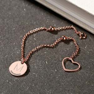 Jeulia Personalized Sterling Silver Heart <b>Initial</b> <b>Bracelet</b> - Product Image 6
