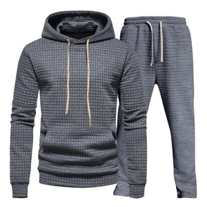 Custom High Quality Two Piece Pullover Lightweight Grey Tracksuit for Men Wholesale Breathable Sweatsuits - Product Image 1