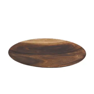 Server Ware Mango Holz Runde Platte Dunkle Holz Farbe Abendessen Ware Platte Für Hochzeit & Tischplatte Dekoration