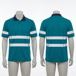 Hot Selling <b>Cheap</b> Price Men's Workwear <b>Shirt</b> Short Sleeve And Reflective Comfortable Stripes Safety Security Polo <b>Shirt</b> - Product Image 2