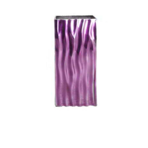 Vase à fleurs en aluminium pour décoration intérieure et extérieure, vase à fleurs en aluminium poli brillant avec bordure violette - Product Image 3