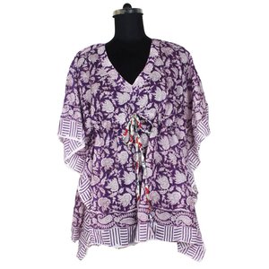 KFCS083 Vestido maxi de algodón sin mangas con estampado de bloques para mujer 100% Ropa de verano de diseñador orgánico Suministro ODM - Product Image 2