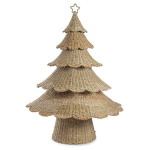 Arbre de Noël en osier naturel artisanal, décoration saisonnière faite à la main pour boutique et maison, en provenance du Vietnam - Product Image 4