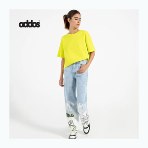 T-shirts à manches courtes surdimensionnés pour femmes coupe ample coton Polyester grande taille t-shirts de sport teints unis pour le confort des dames - Product Image 1