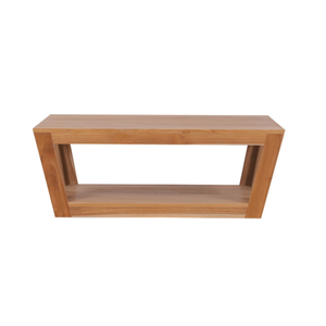 Table basse rectangulaire élégante et moderne en bois de teck massif pour une ferme rustique ou un salon minimaliste - Product Image 6