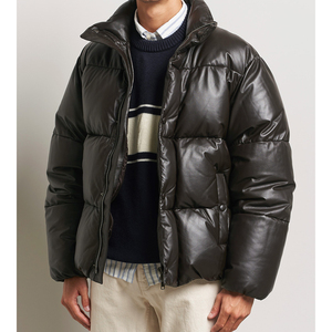 Blouson aviateur noir imperméable et respirant à col montant et vêtements de fitness avec logo personnalisé pour l'hiver vente en gros - Product Image 1