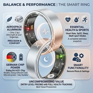 Bague Intelligente en Alliage d'Aluminium 2026 avec Suivi Cardiaque, SpO2, Sommeil, Multisports, Contrôle Photo à Distance, Étanchéité IP68 5ATM - Product Image 1