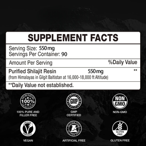 Résine de Shilajit de l'Himalaya pur de marque privée résine de Shilajit originale de qualité or 100% avec acide fulvique riche et oligo-éléments - Product Image 4
