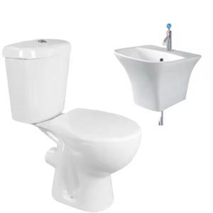 Fregadero de baño de estilo de Oriente Medio, lavabo de lavado de artículos sanitarios blancos con lavabo de inodoro de dos piezas - Product Image 1