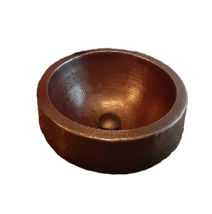 Fregadero de cocina redondo con caída de cobre más vendido, diseño martillado a mano, lavabo de un solo cuenco, lavabo de baño - Product Image 3