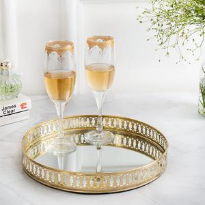 Plateaux dorés de dessus de table de forme différente uniques pour la décoration intérieure du fabricant indien au meilleur prix - Product Image 3